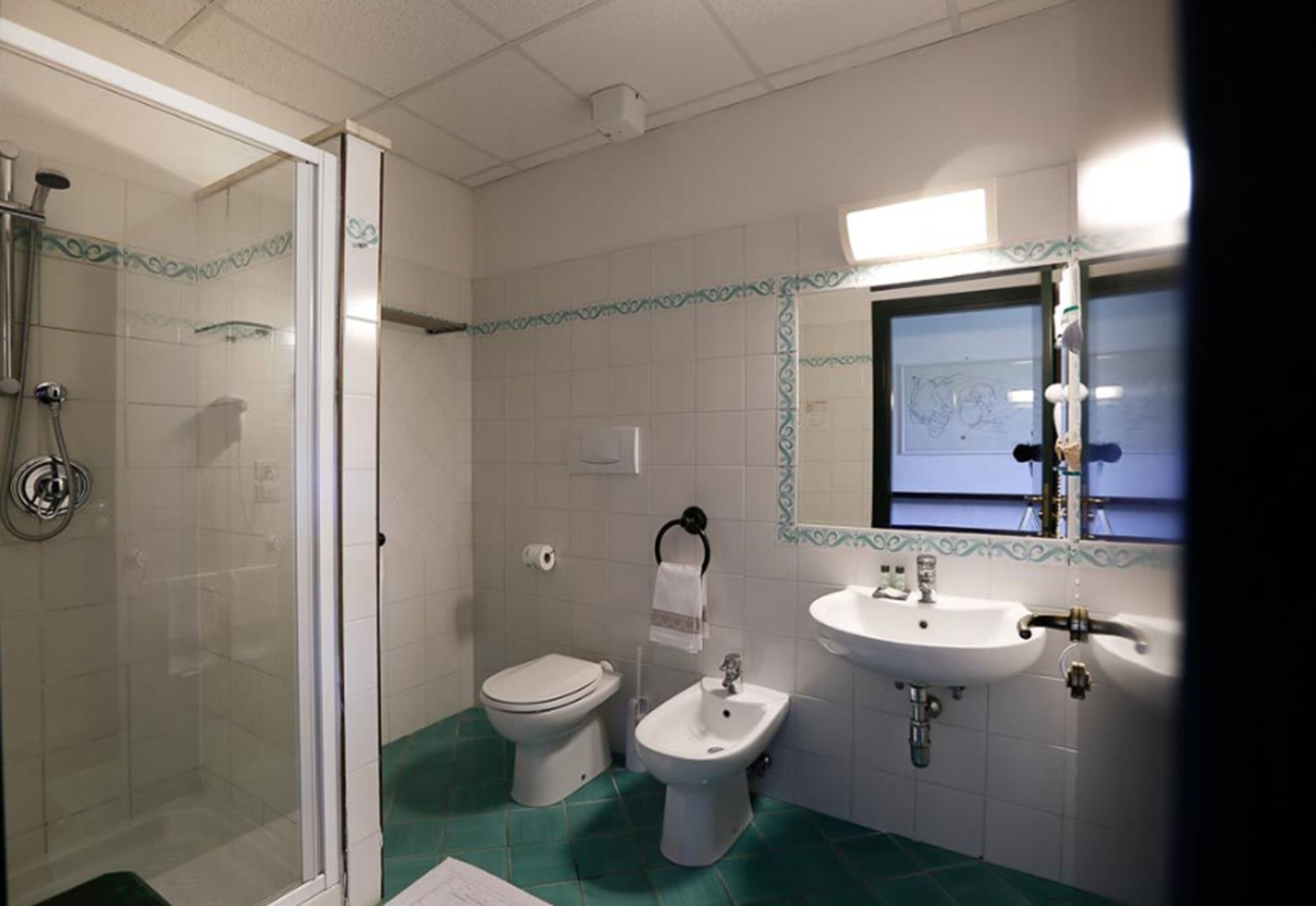 superior double or twin room, garden view | bathroom | shower, rainfall showerhead, eco-friendly toiletries, hair dryer