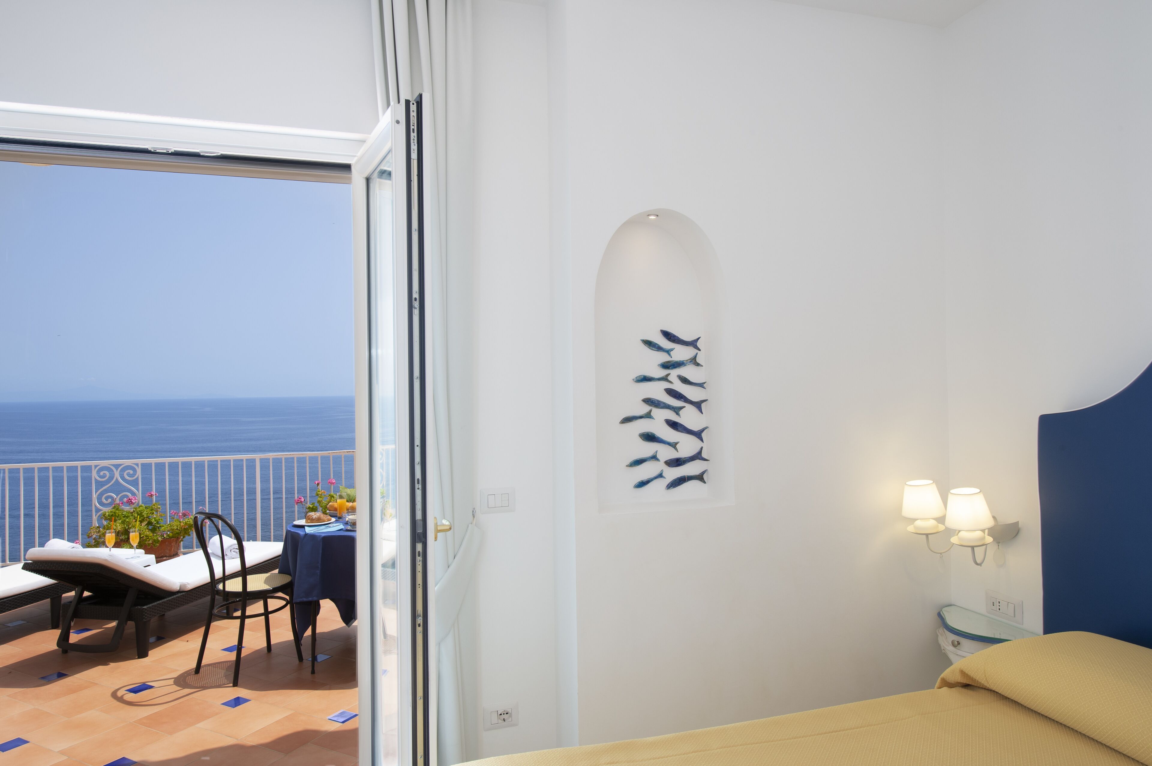 superior triple room, balcony, sea view | down duvets, in-room safe, desk, laptop workspace