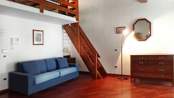 Apartment, 1 Bedroom, Kitchenette (4 pax) | Living room | 21-inch flat-screen TV with satellite channels, TV