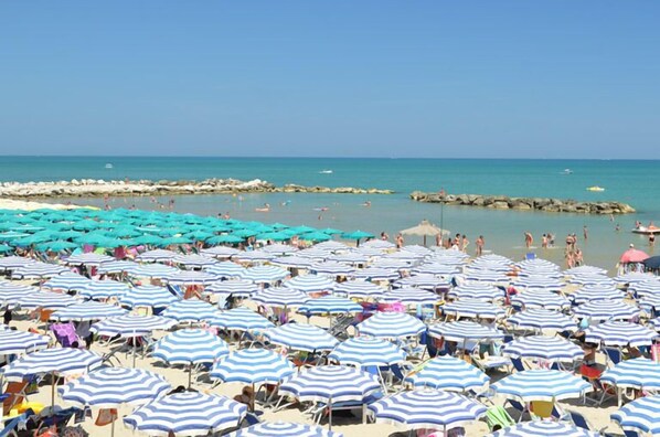 Private beach, sun loungers