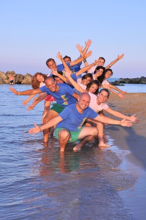 Private beach, sun-loungers