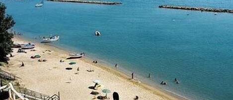 Private beach, sun-loungers, beach umbrellas