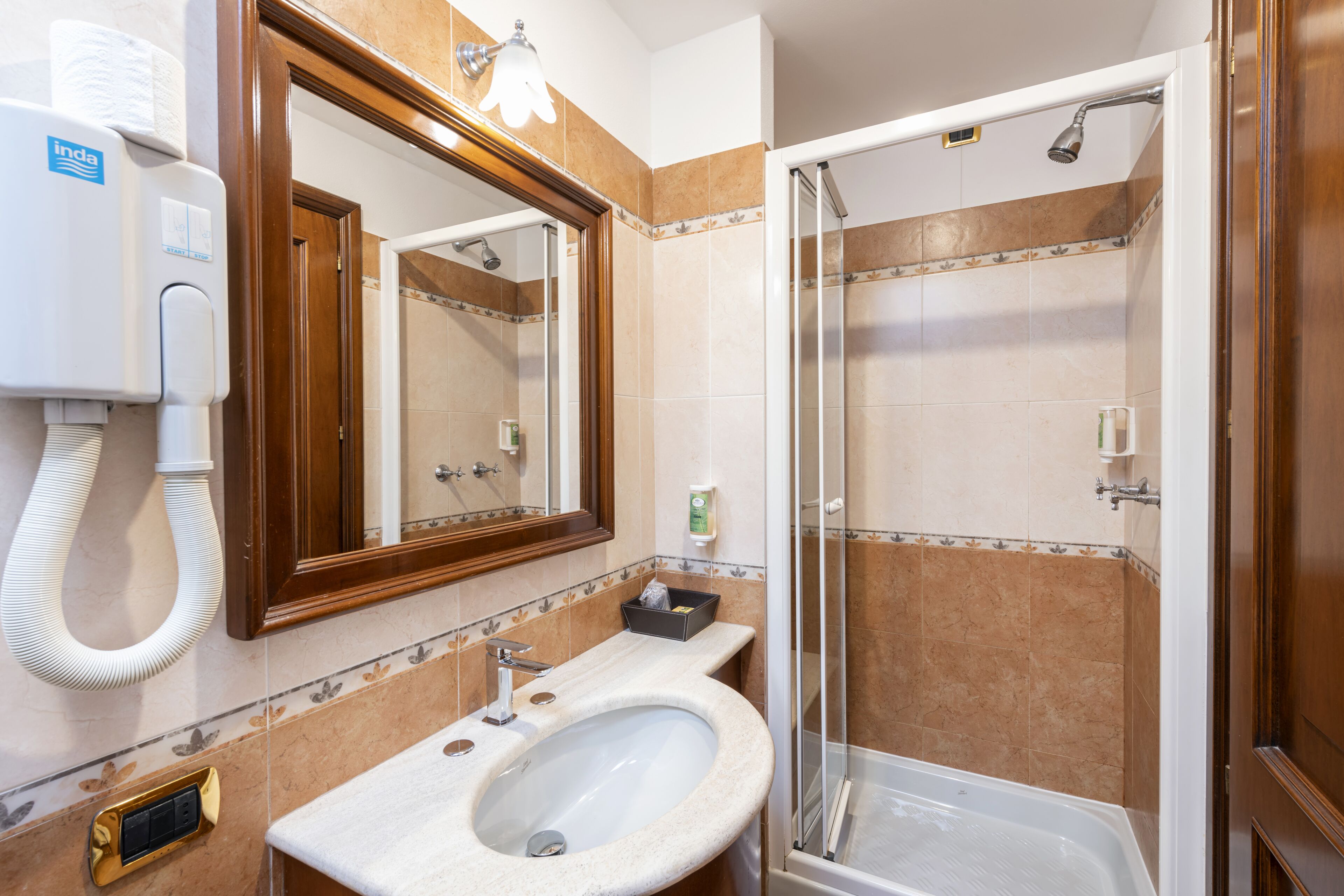 free toiletries, hair dryer, bidet, towels