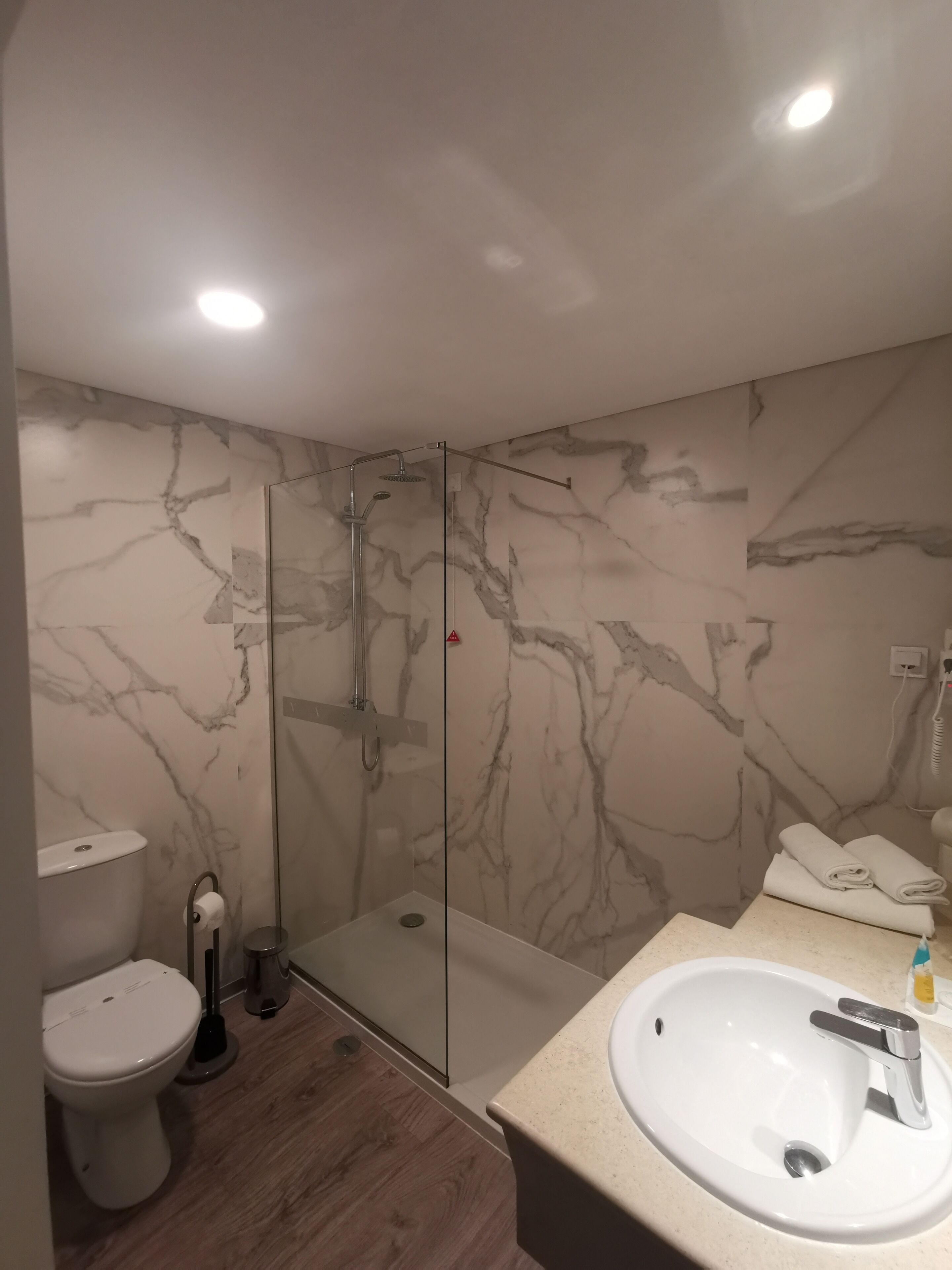 standard double or twin room | bathroom | shower, free toiletries, hair dryer, towels