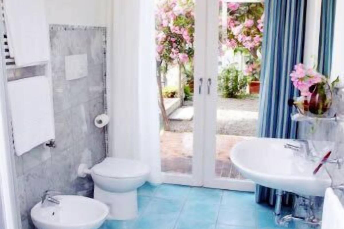 Shower, free toiletries, hair dryer, bidet