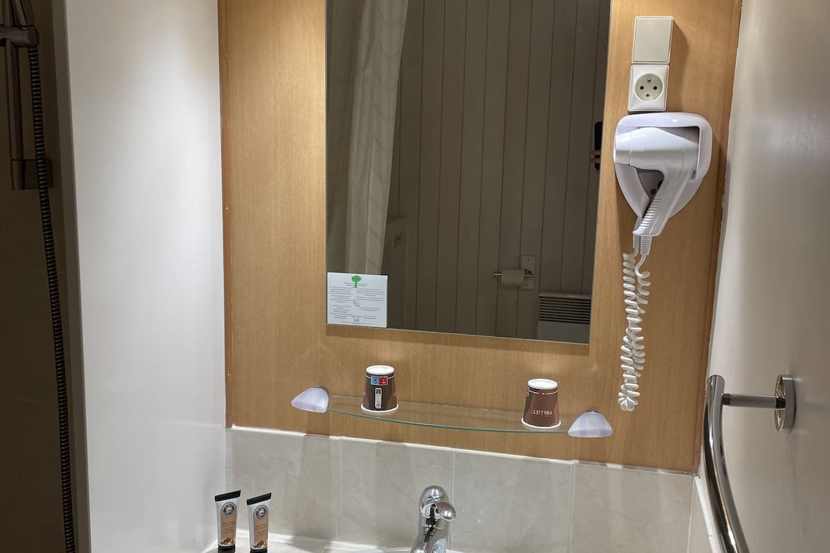 deluxe double room | bathroom | free toiletries, hair dryer, towels