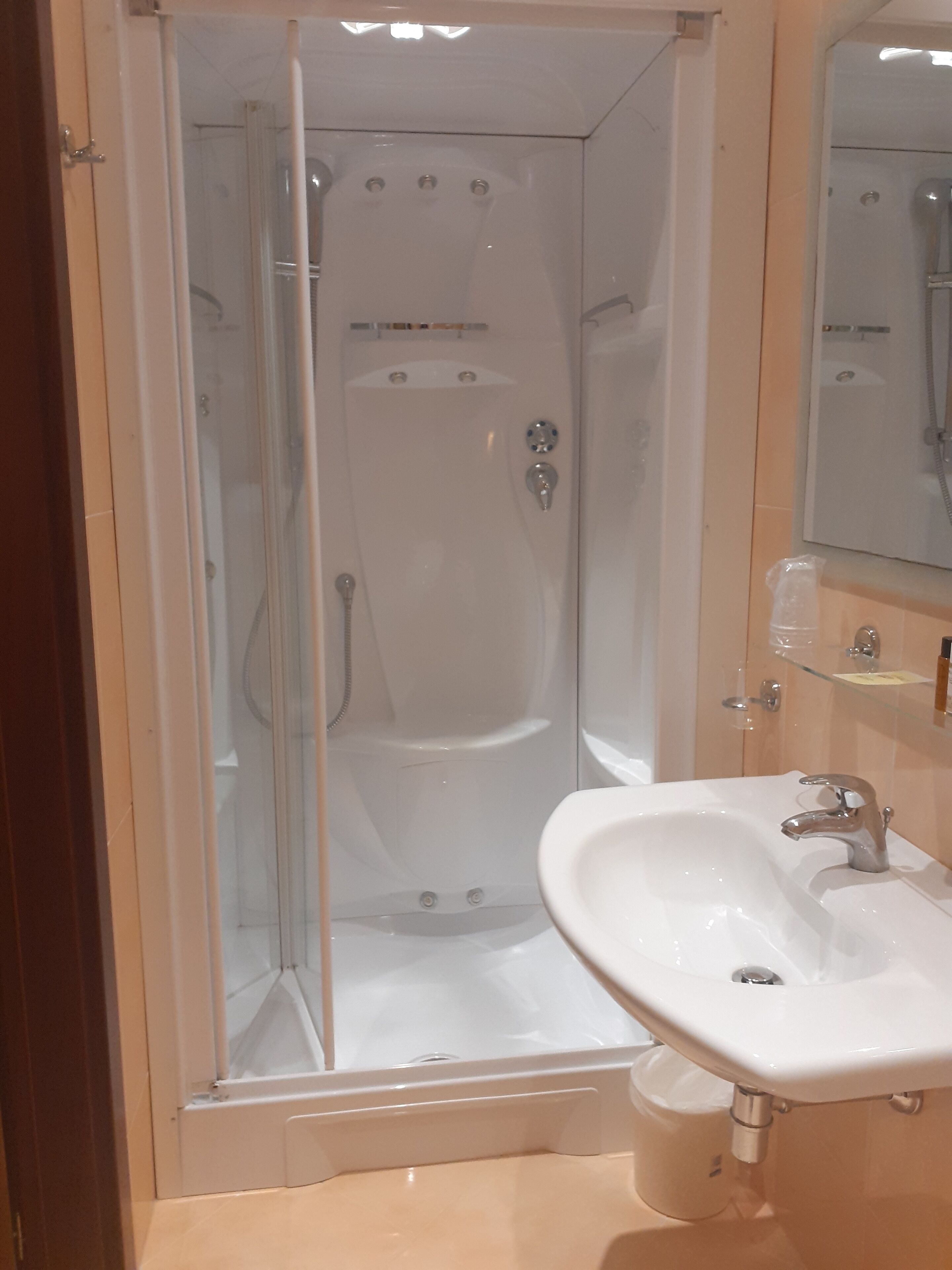 single room | bathroom | shower, rainfall showerhead, free toiletries, hair dryer
