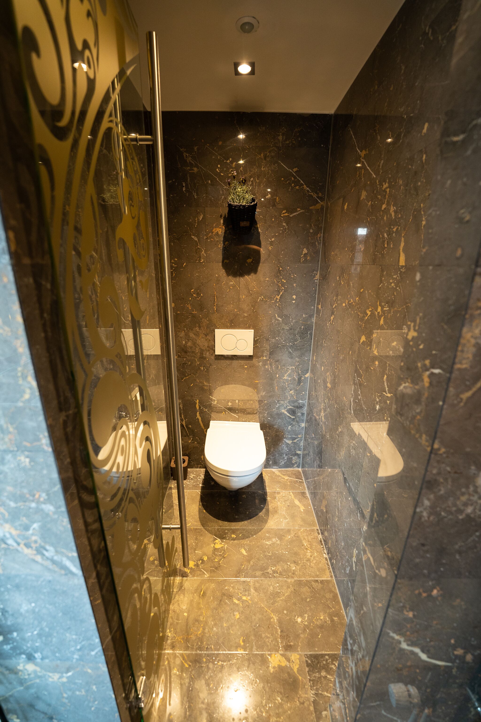 one-bedroom suite with balcony and city view | bathroom | free toiletries, hair dryer, bathrobes, slippers