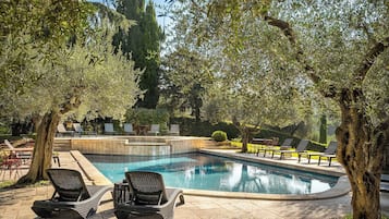 Indoor pool, outdoor pool, open 9:00 AM to 8:00 PM, sun loungers