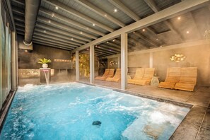 Indoor pool, outdoor pool, open 9:00 AM to 8:00 PM, sun loungers