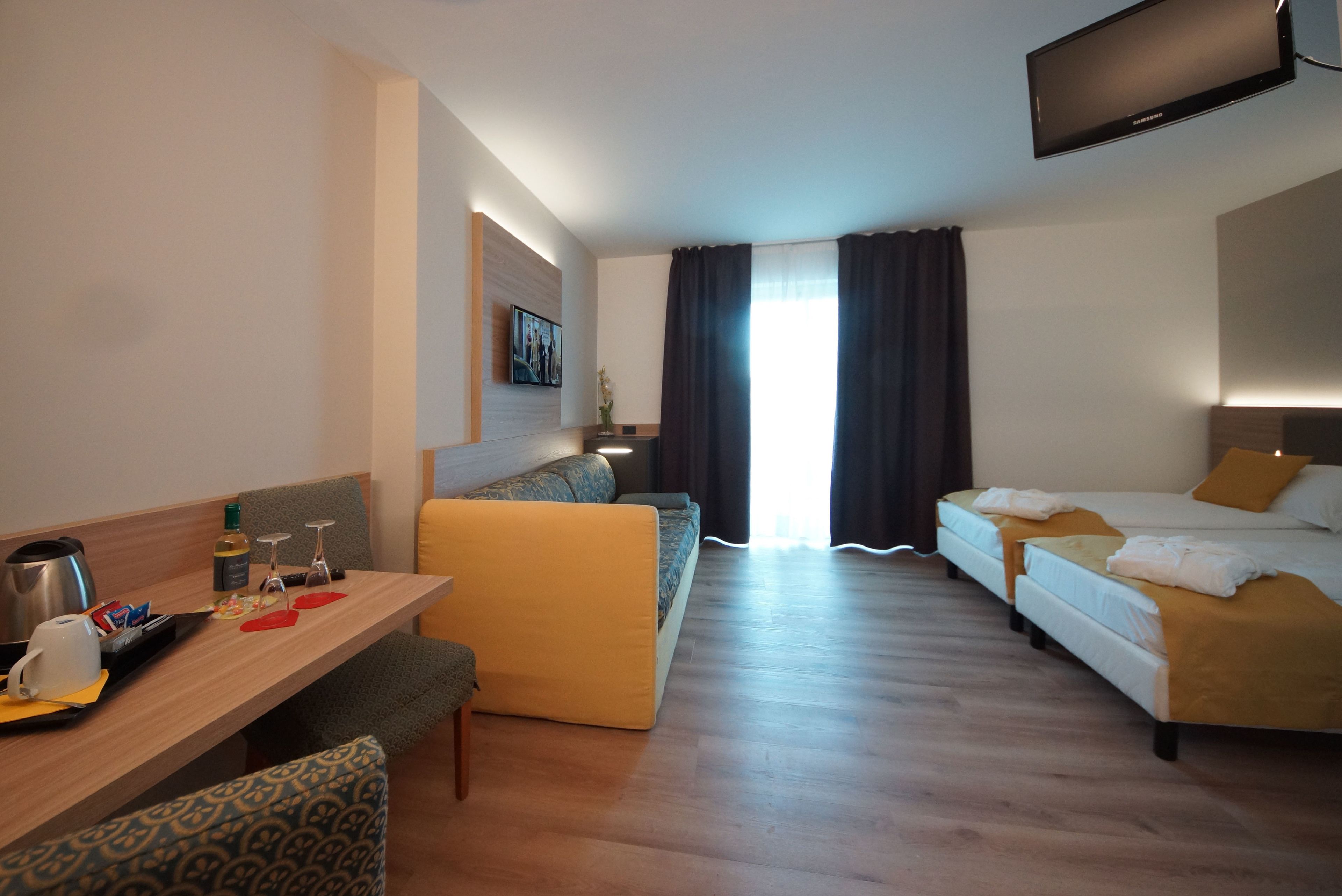 superior double or twin room | minibar, desk, laptop workspace, blackout curtains