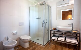 Ducha, artículos de tocador gratuitos, secador de pelo, bidet