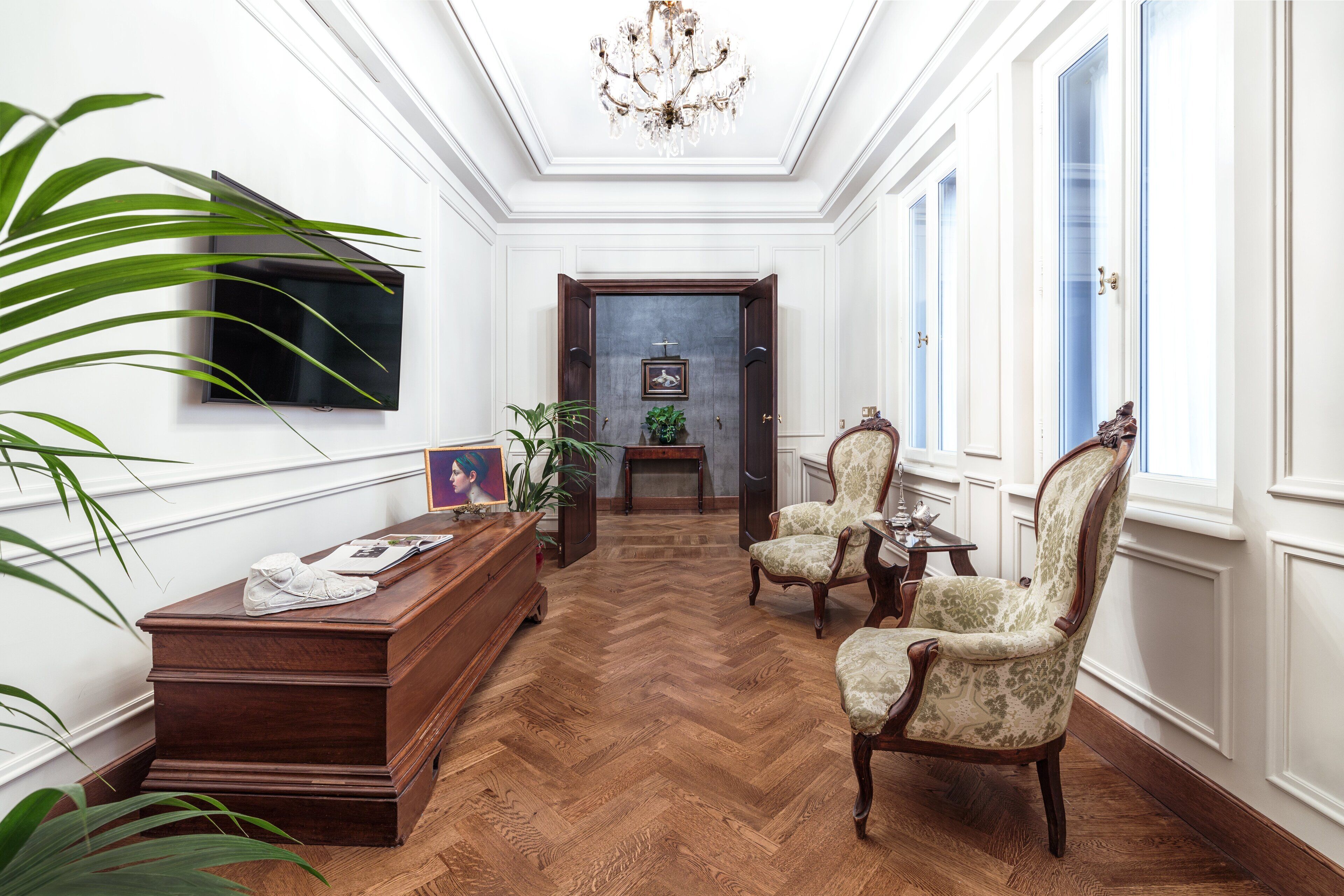 suite, garden view | living area | 28-inch flat-screen tv with satellite channels, tv