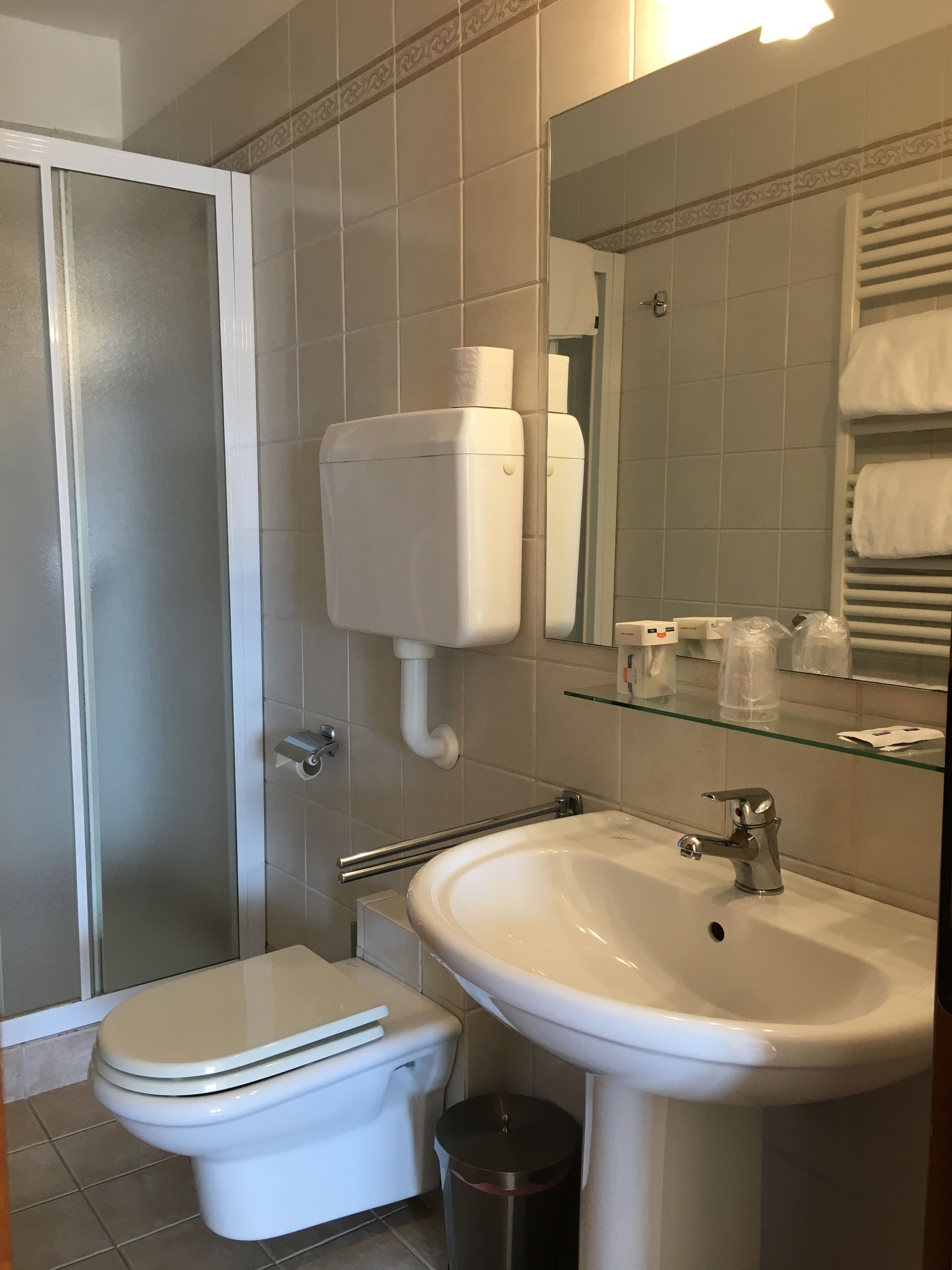 free toiletries, hair dryer, towels