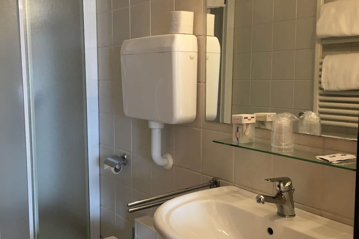 free toiletries, hair dryer, towels