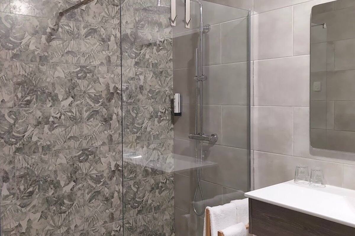 double room | bathroom | hair dryer, towels