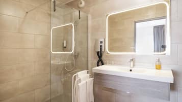 Hair dryer, towels