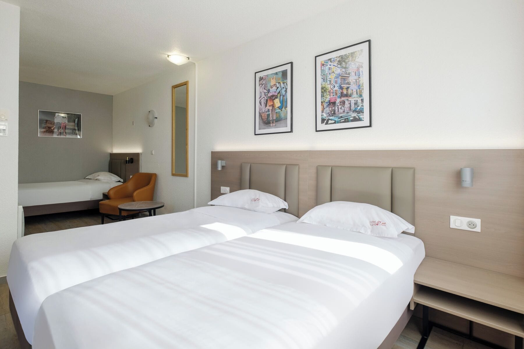 triple room | desk, blackout curtains, iron/ironing board, cots/infant beds