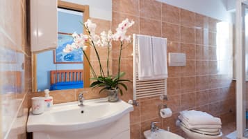 Double Room | Bathroom | Shower, hair dryer, towels