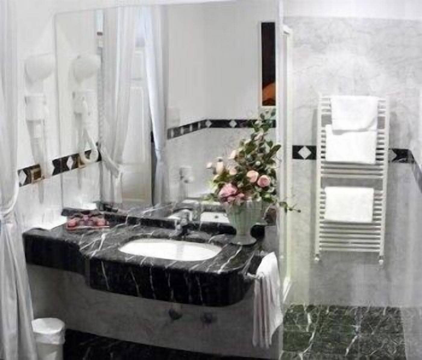 free toiletries, hair dryer, bidet, towels