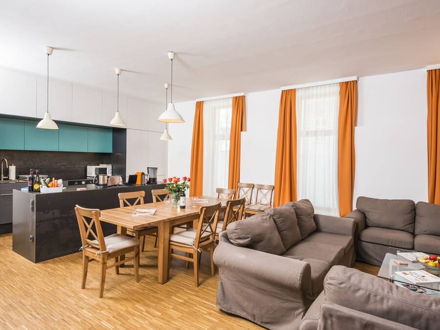 Apartment, 2 Bedrooms, Garden Area (8 people) | Living area | Flat-screen TV
