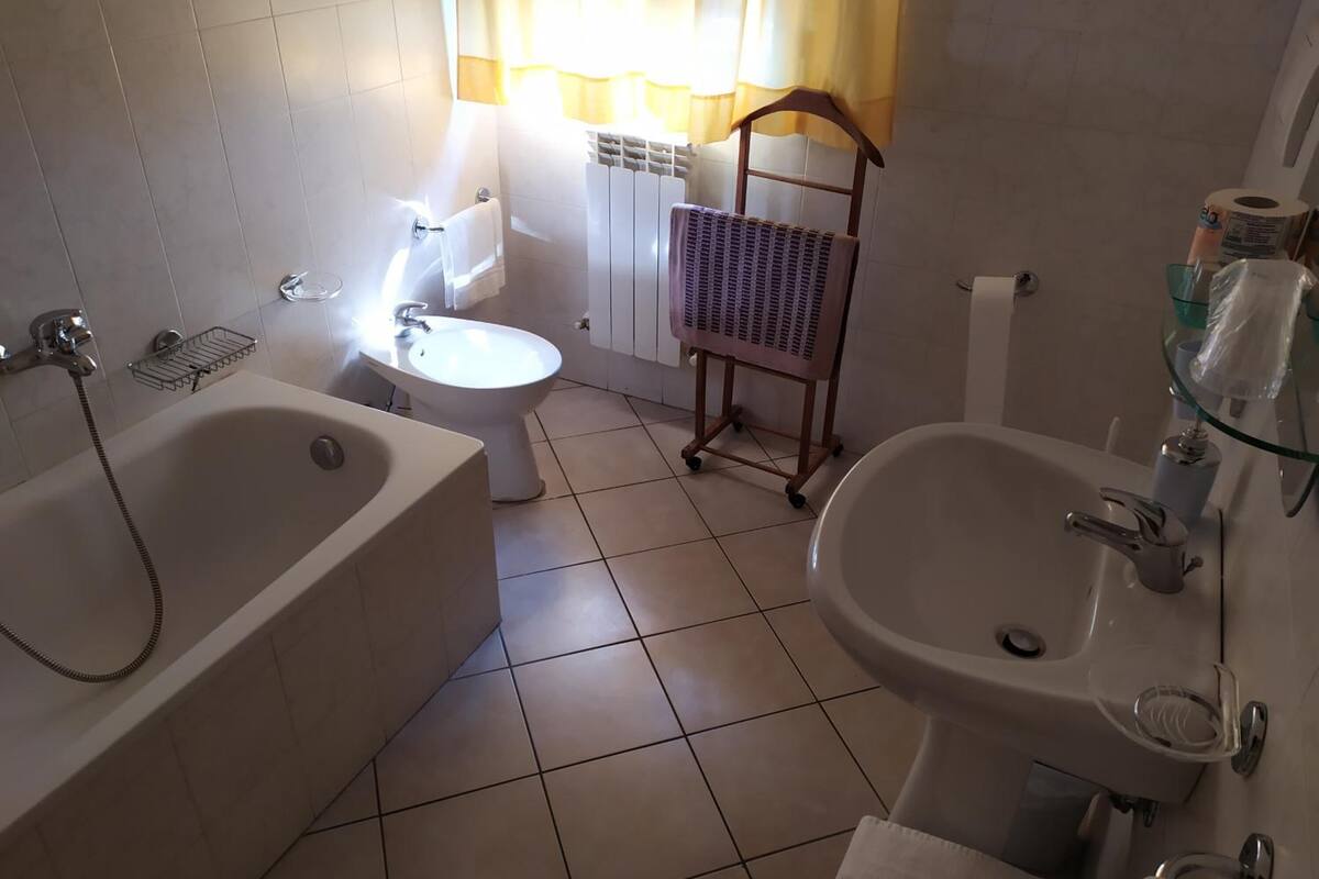 free toiletries, hair dryer, towels