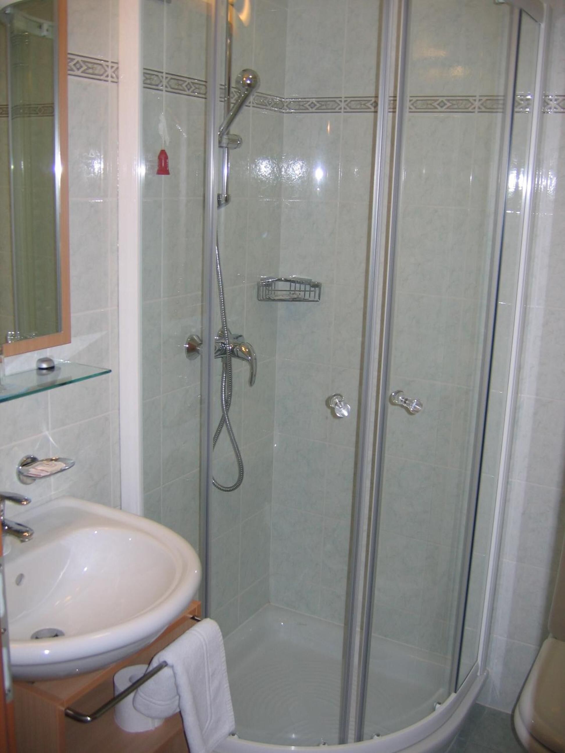 free toiletries, hair dryer, towels