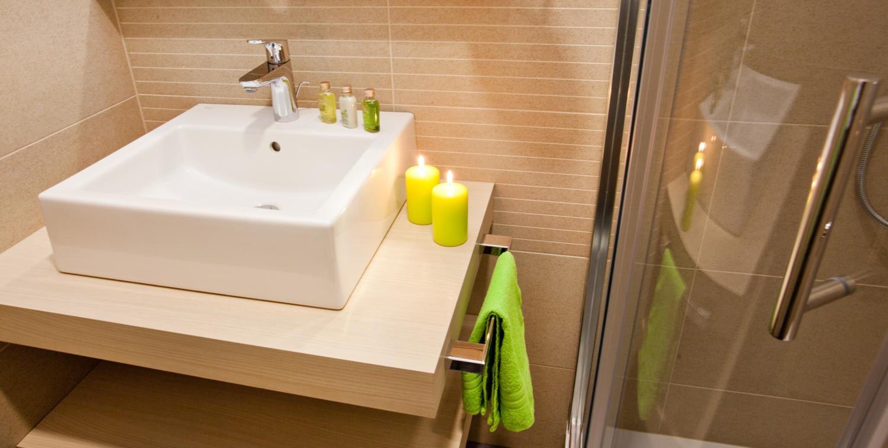 free toiletries, hair dryer, towels