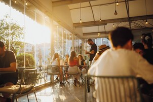 Se sirven desayunos, almuerzos y cocina italiana (con vistas al mar) 