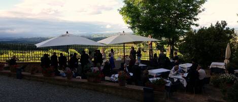 Outdoor banquet area