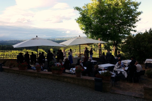 Outdoor banquet area