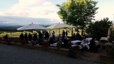 Outdoor banquet area