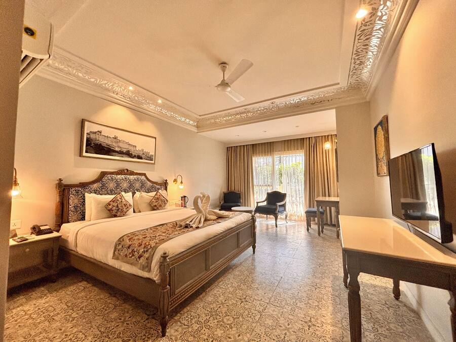 Lit avec matelas Select Comfort, minibar, coffre-fort, décor unique