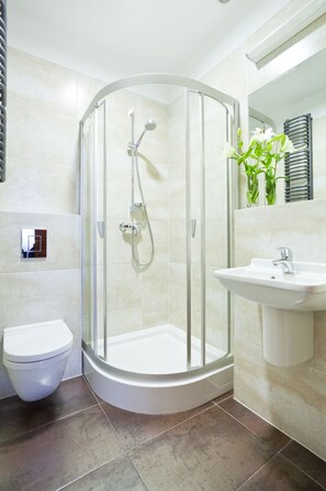 Shower, hair dryer, towels - Hotel Royal (Kraków)