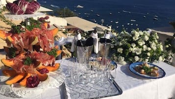 Enjoy a romantic oceanfront dining experience with breathtaking views of the sea.