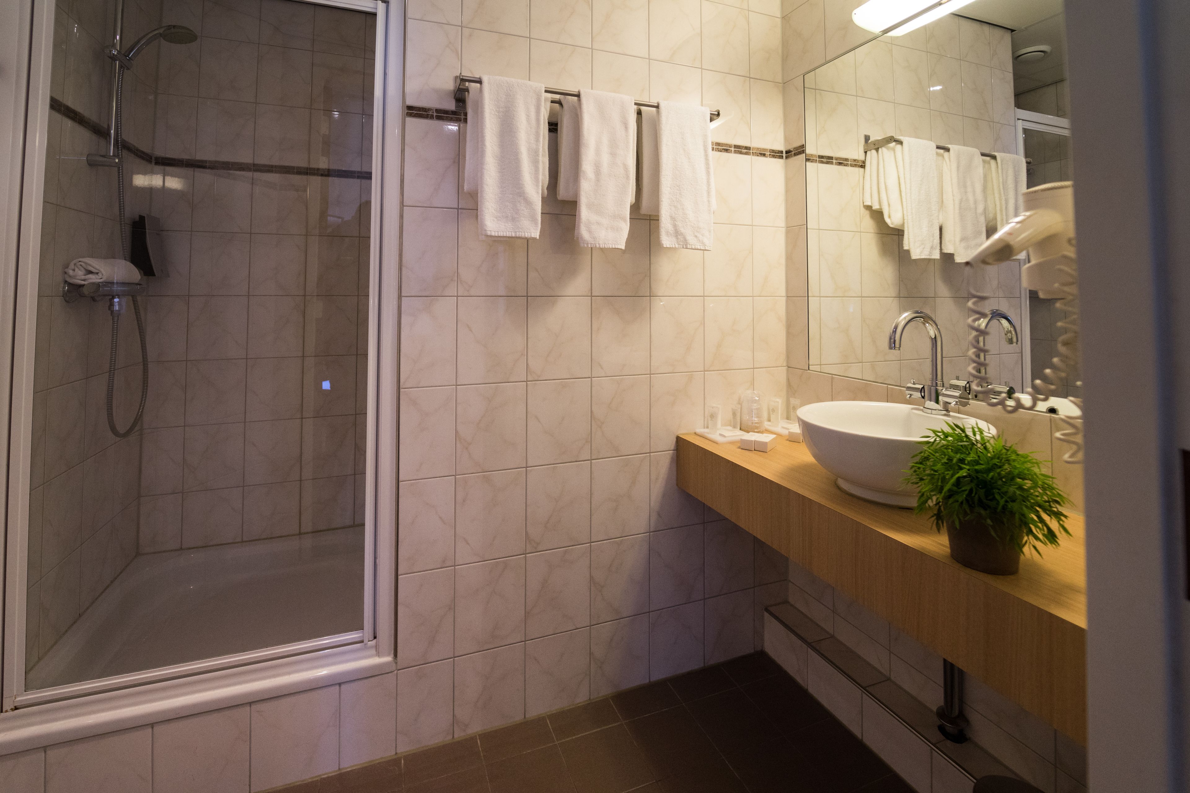 family room | bathroom | free toiletries, hair dryer, towels
