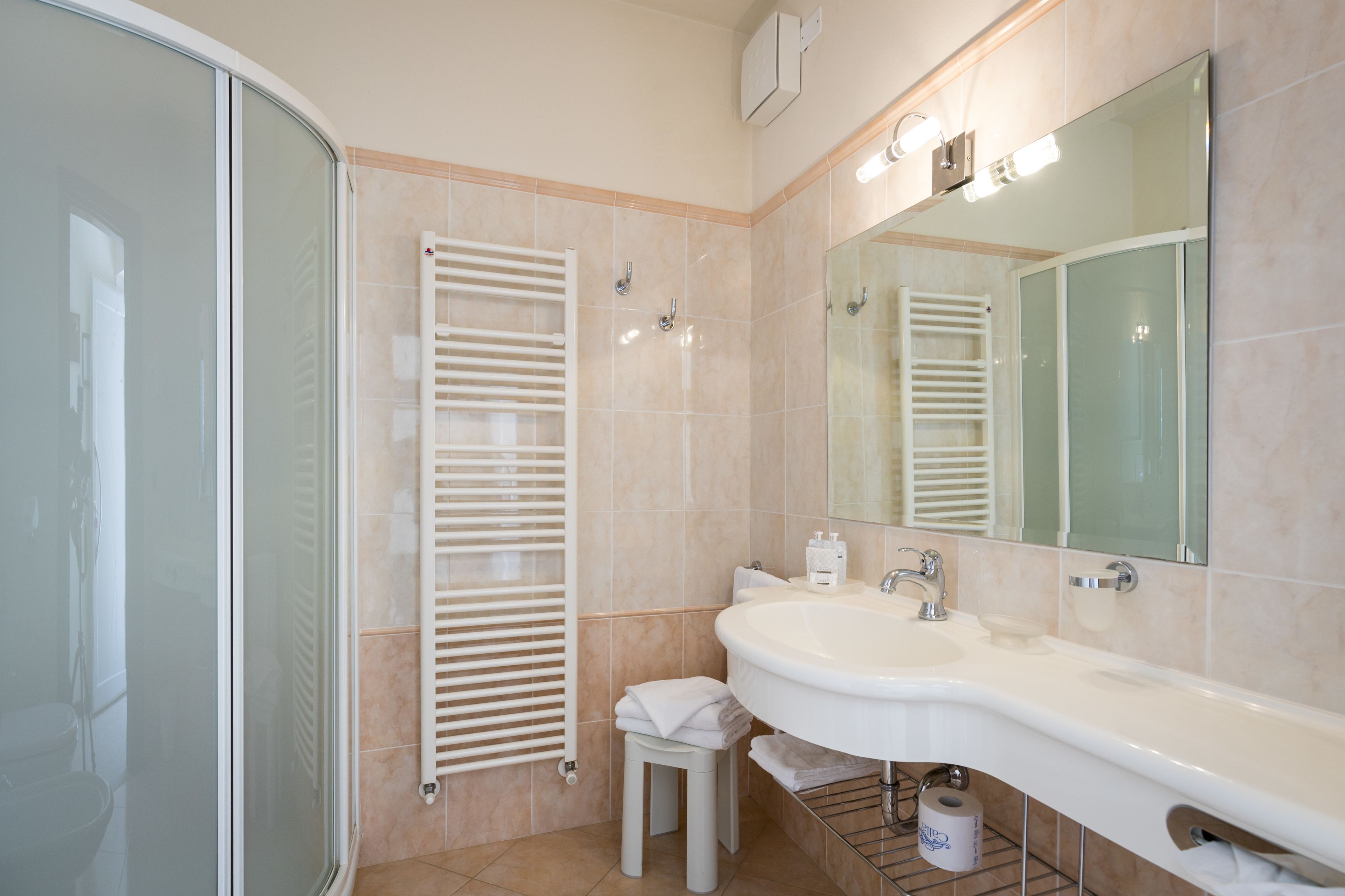 comfort double room | bathroom | shower, rainfall showerhead, hair dryer, bidet