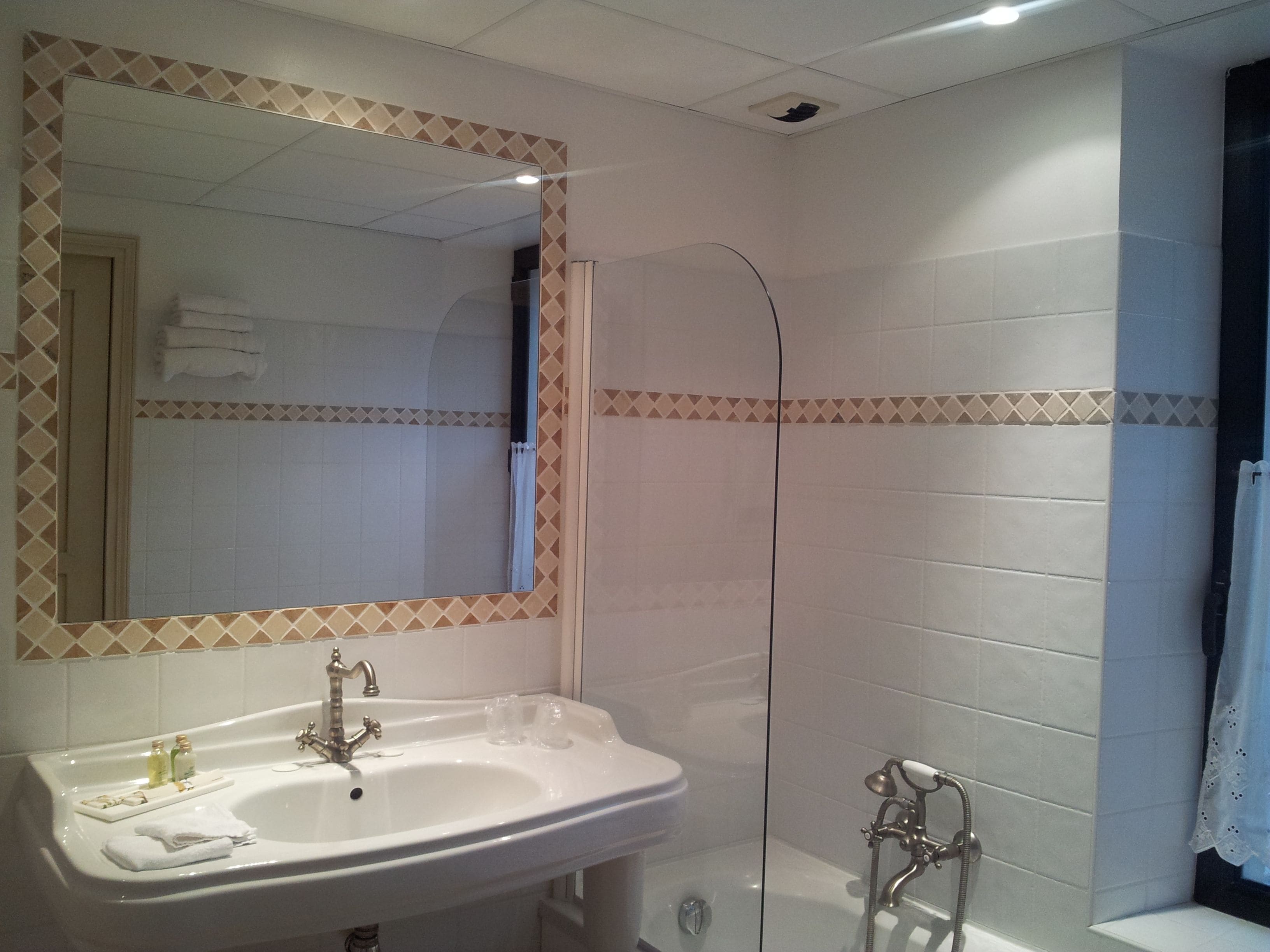 free toiletries, hair dryer, towels