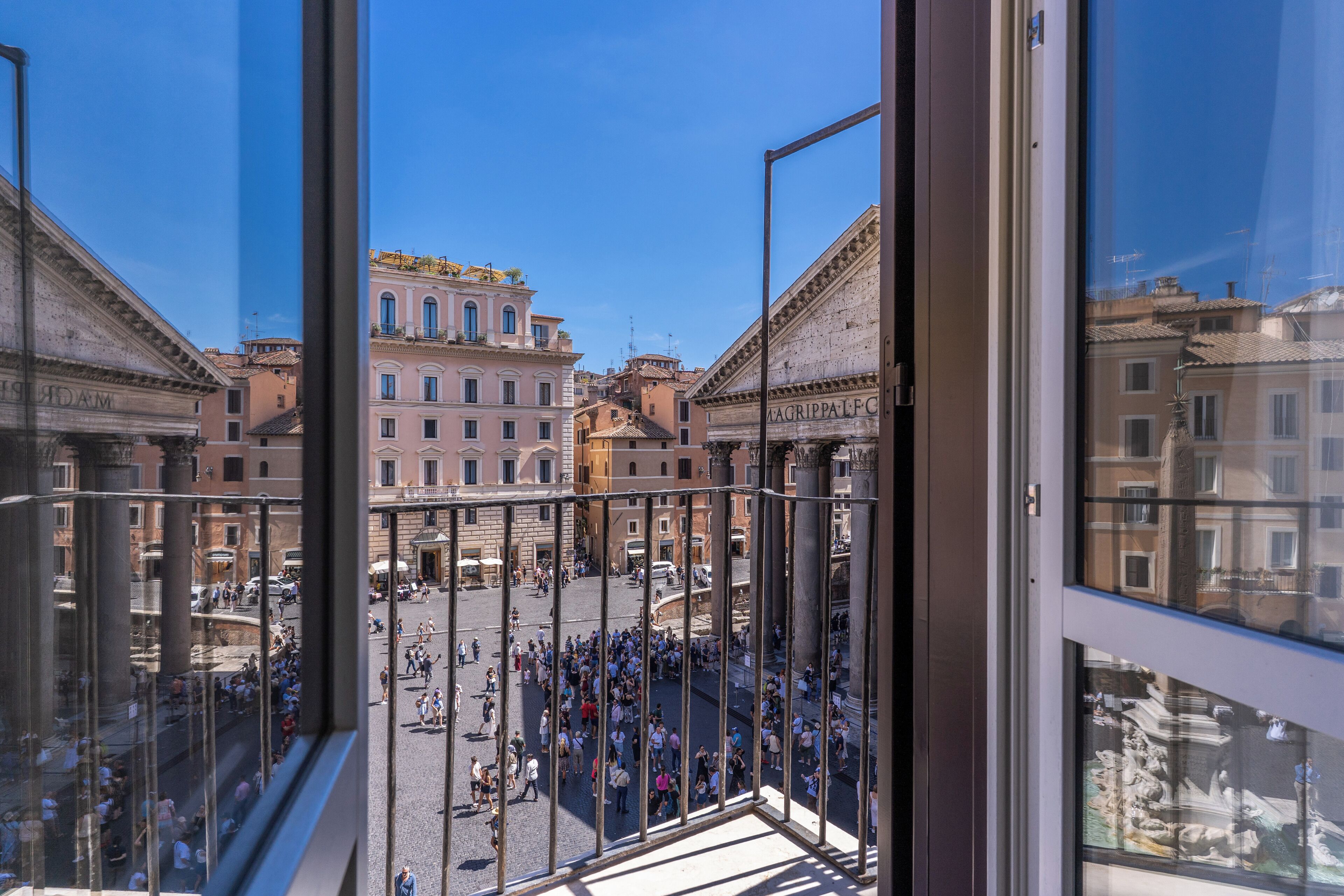 double room with balcony and pantheon view on the third floor in the separate building | view from room