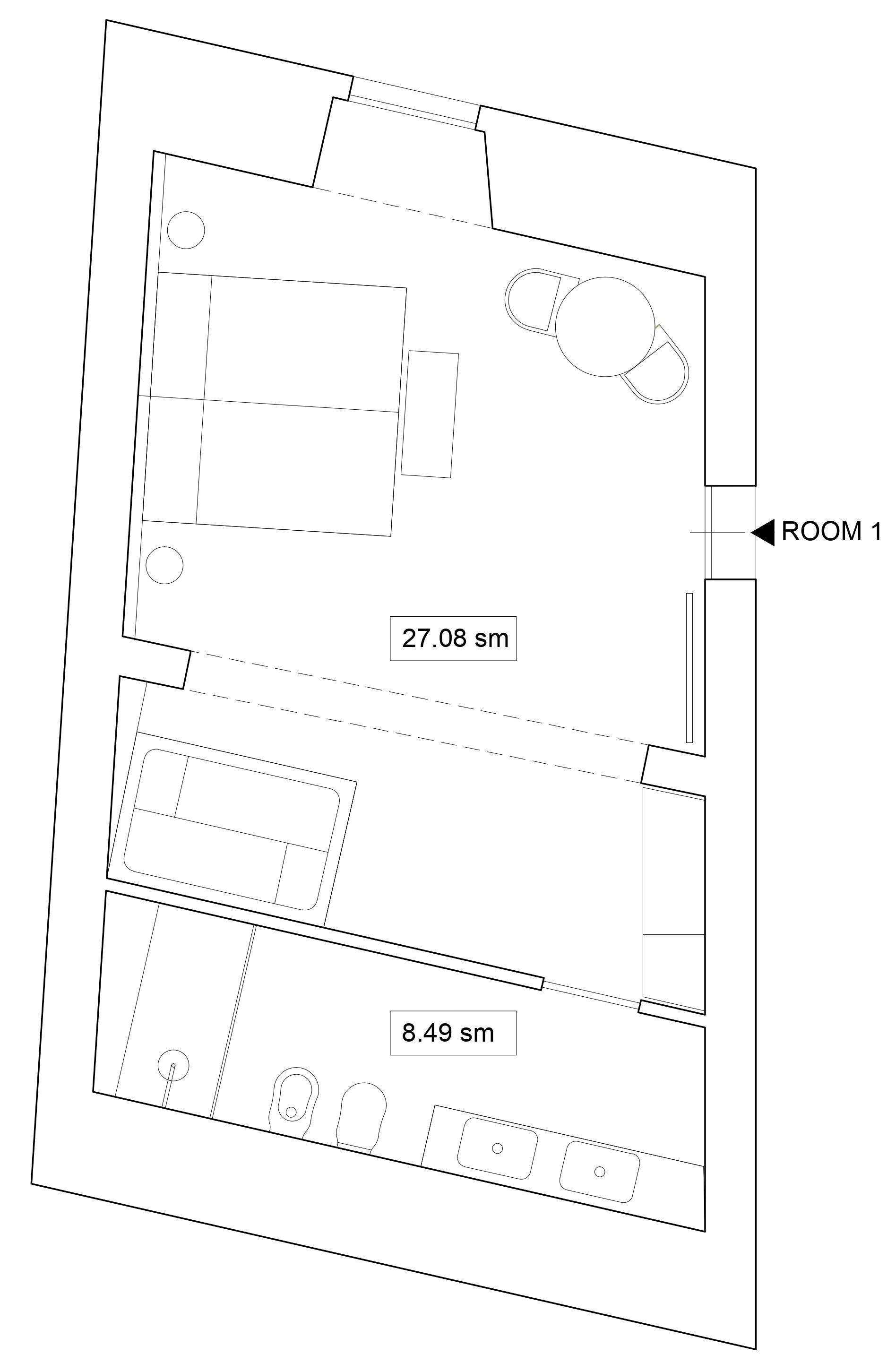luxury room, hot tub, annex building | floor plan
