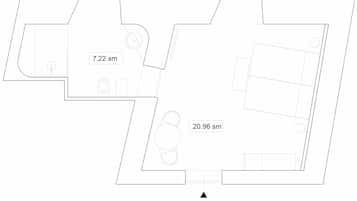 A floor plan of ROOM C101 with a 7.22 sm area and a 20.96 sm area.