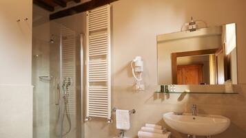 Free toiletries, hair dryer, bidet, towels