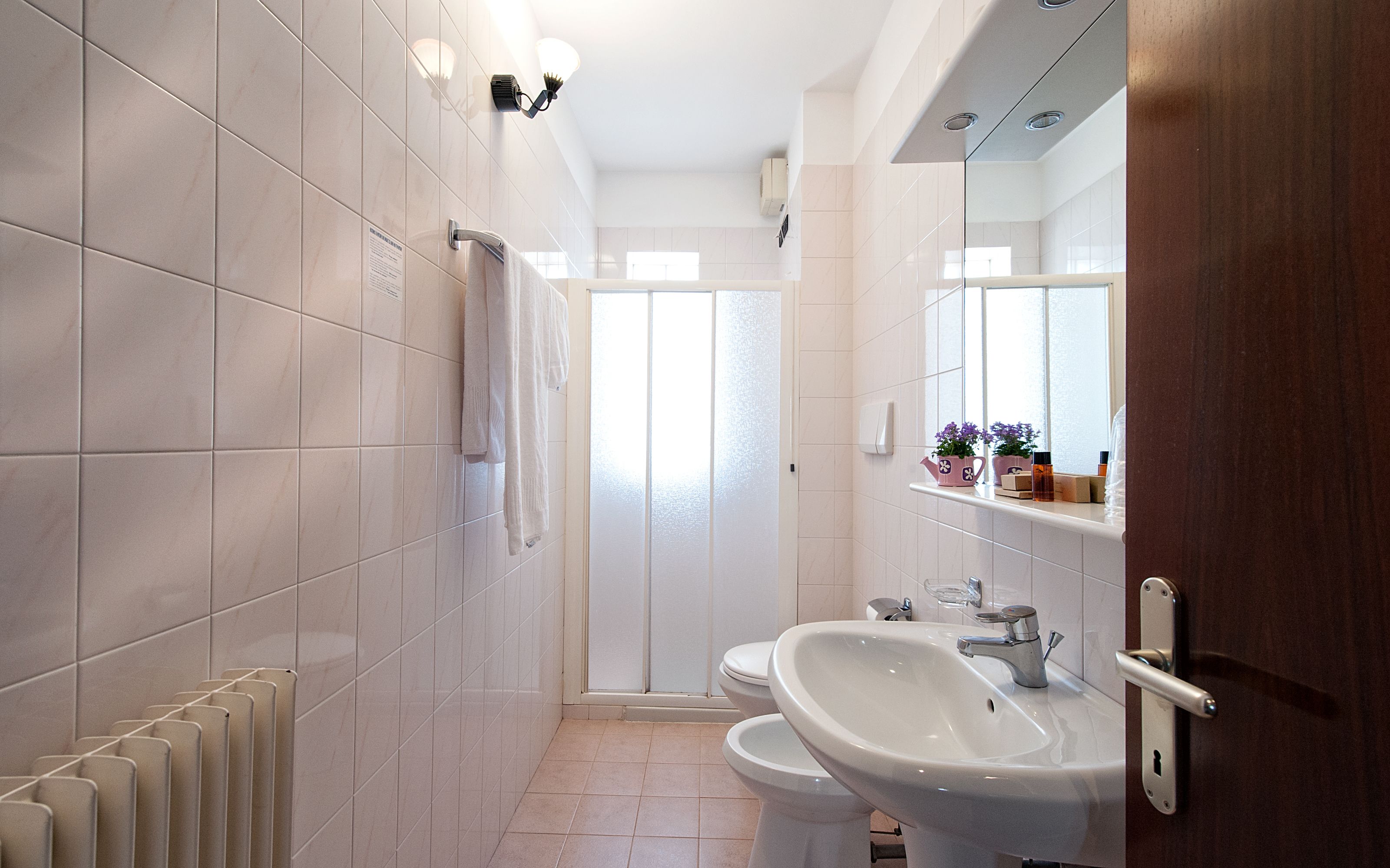 free toiletries, hair dryer, towels