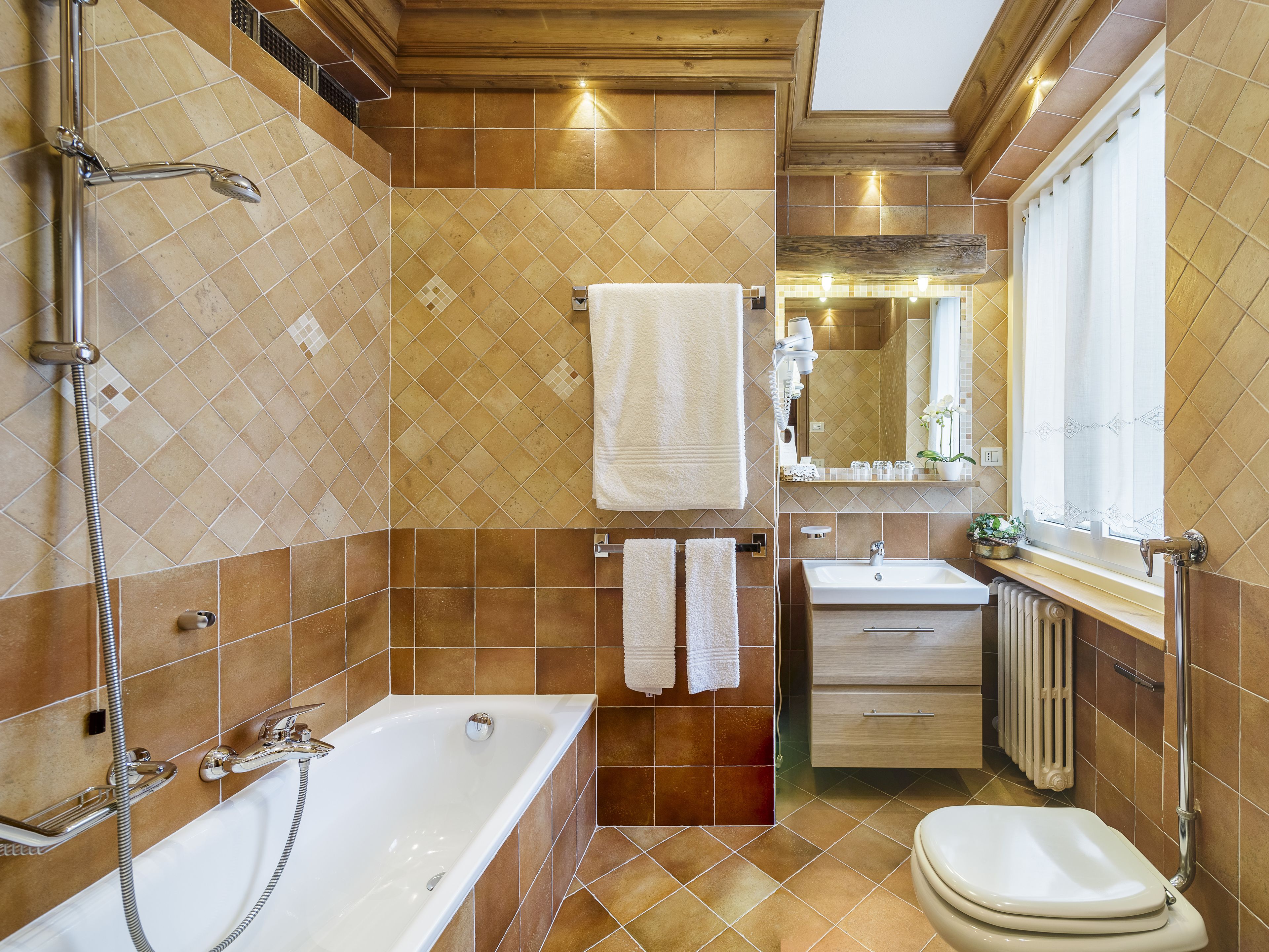 comfort double room, balcony, mountain view | bathroom | shower, rainfall showerhead, hair dryer, bidet