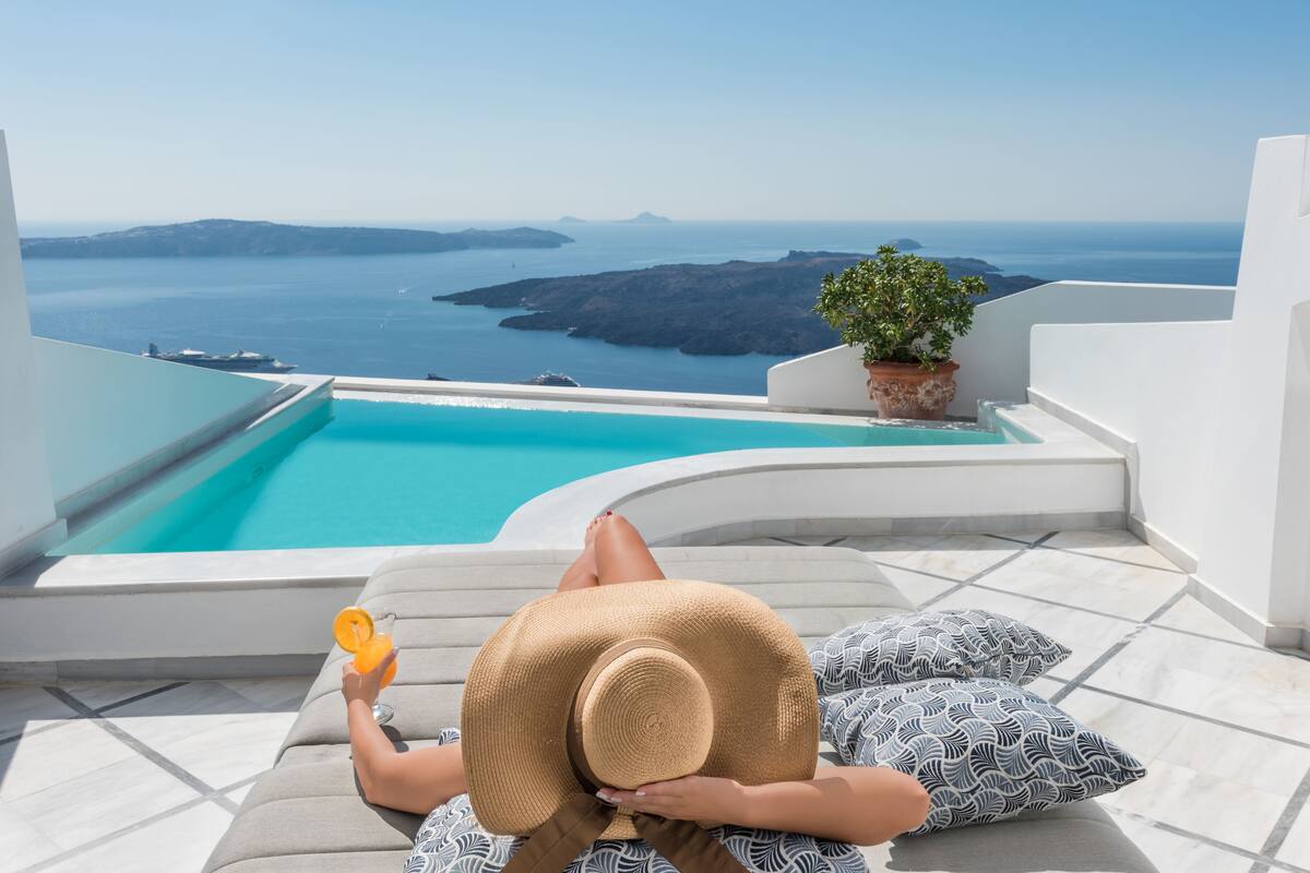 Suite with Infinity Private Pool, Caldera View | Terrace/patio