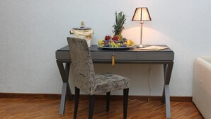 Minibar, desk, iron/ironing board (on request), cribs (surcharge)