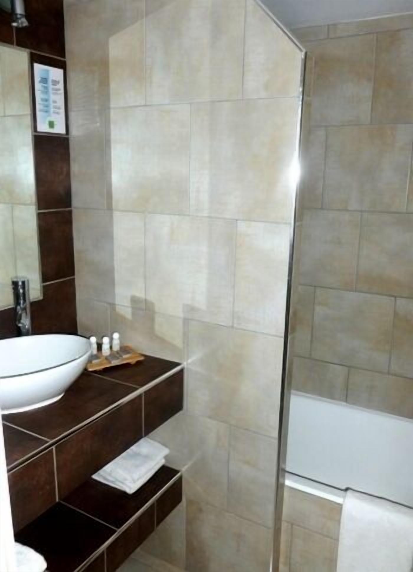 free toiletries, hair dryer, towels