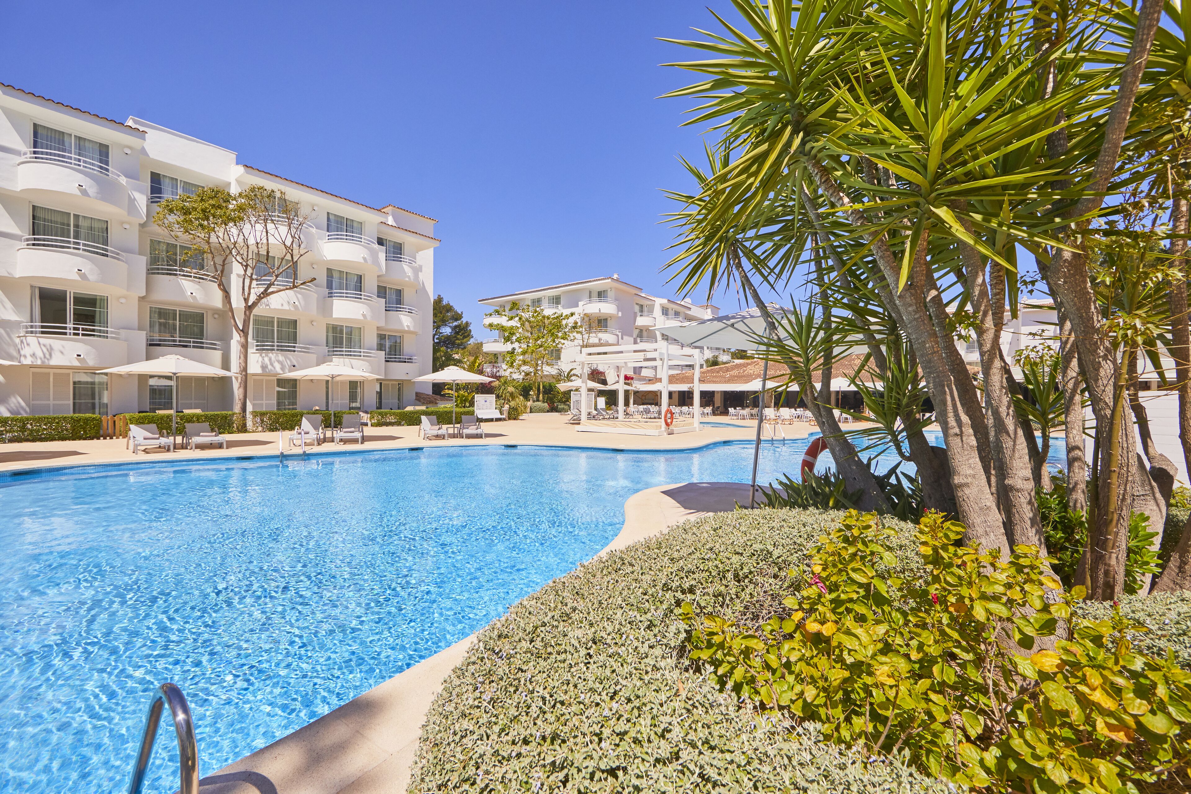 indoor pool, outdoor pool, pool umbrellas, pool loungers