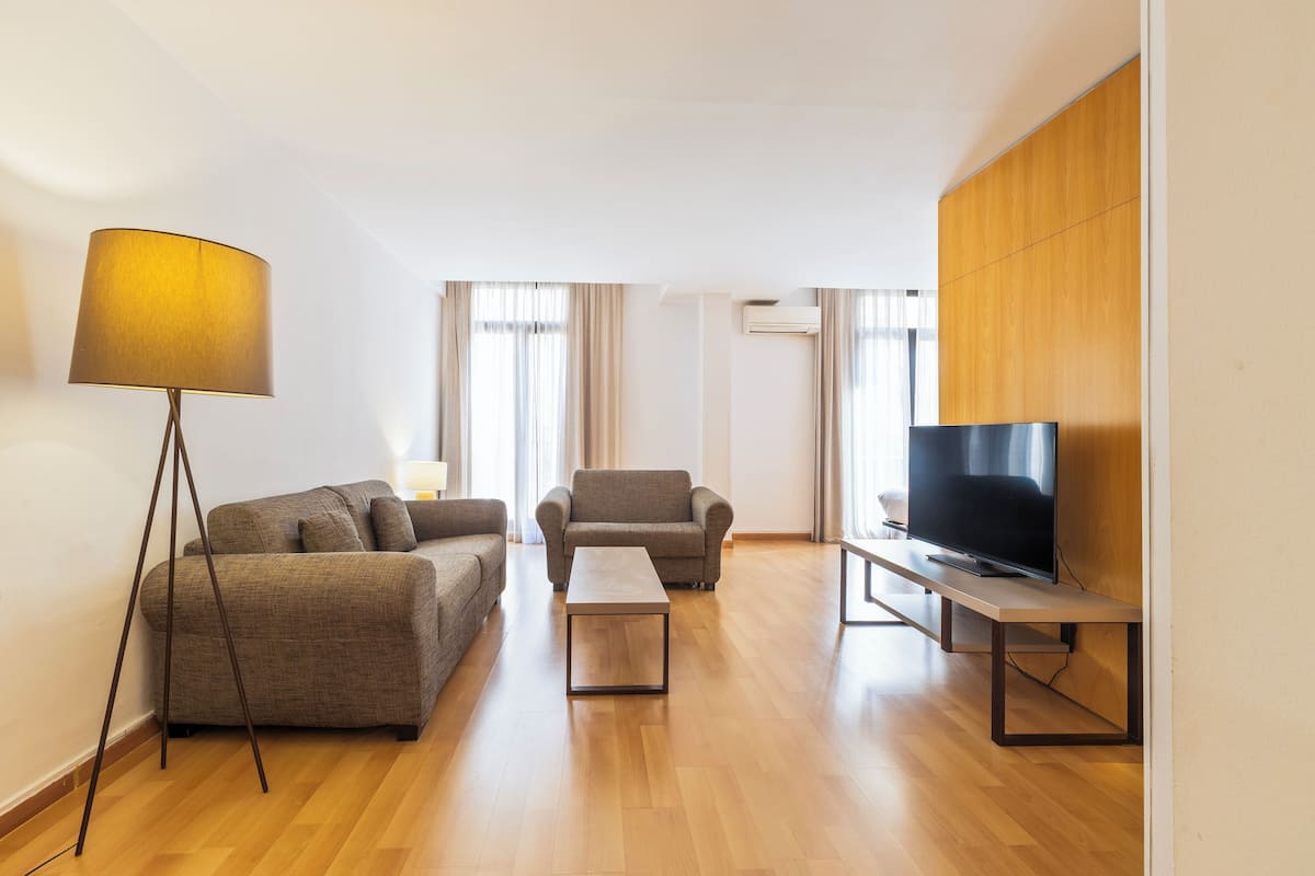 Standard Apartment | Living area | 22-inch TV with satellite channels