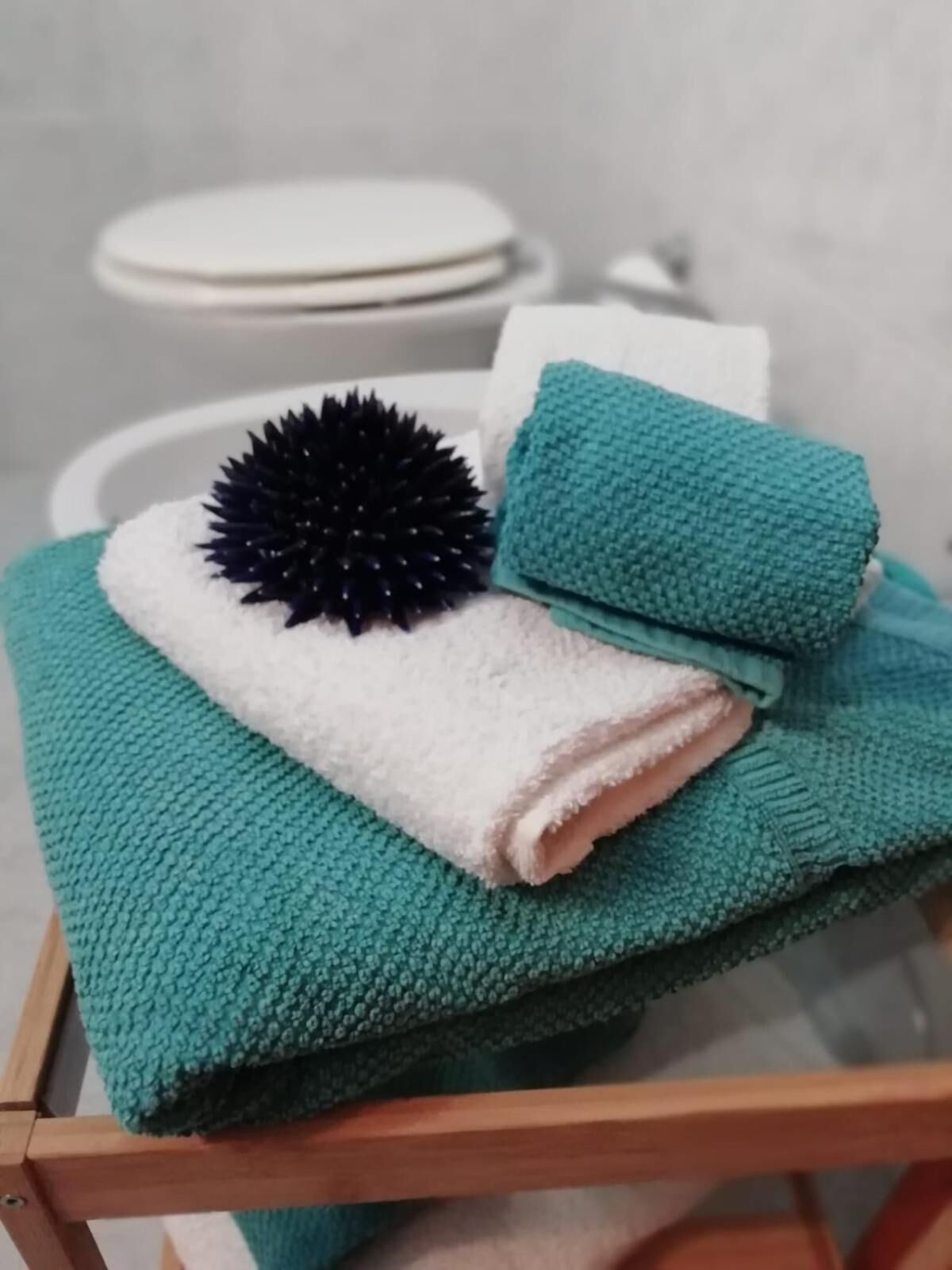 free toiletries, hair dryer, bidet, towels